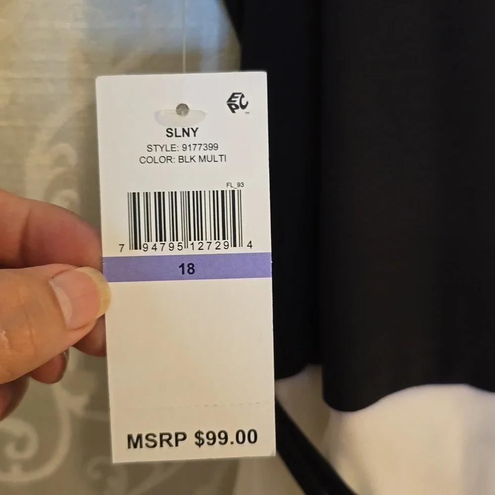 SLNY Black and White Floral Midi Dress - Picture 9 of 9